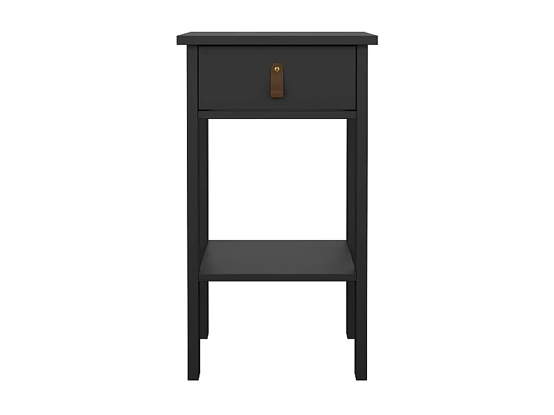 Table de chevet 1 tiroir, 1 tablette noir mat H70,1 cm - BARCELONE