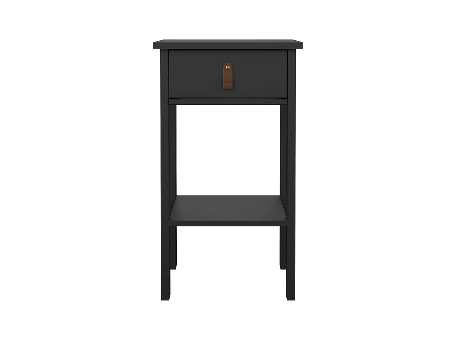 Table de chevet 1 tiroir, 1 tablette noir mat H70,1 cm - BARCELONE