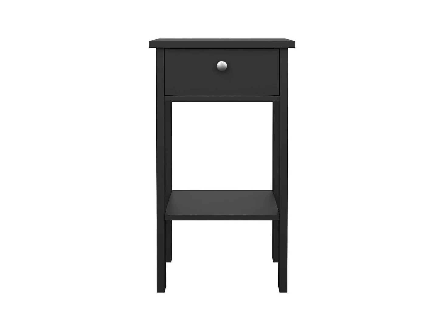 Table de chevet 1 tiroir, 1 tablette noir mat H70,1 cm - BARCELONE