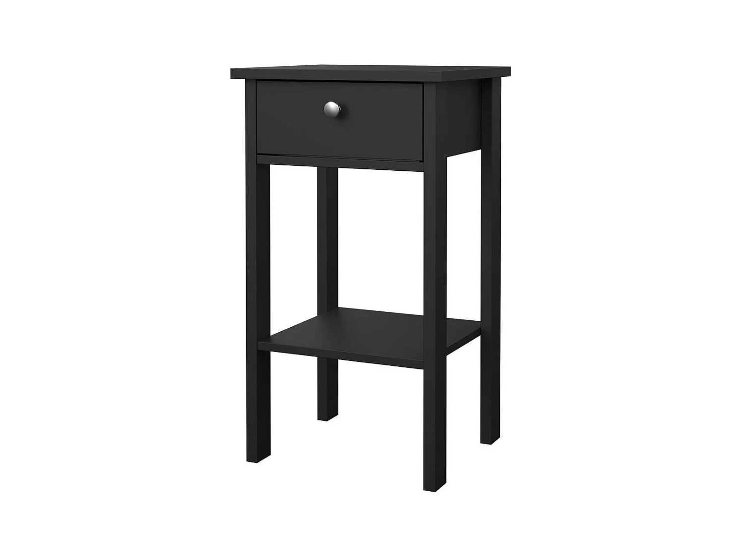 Table de chevet 1 tiroir, 1 tablette noir mat H70,1 cm - BARCELONE