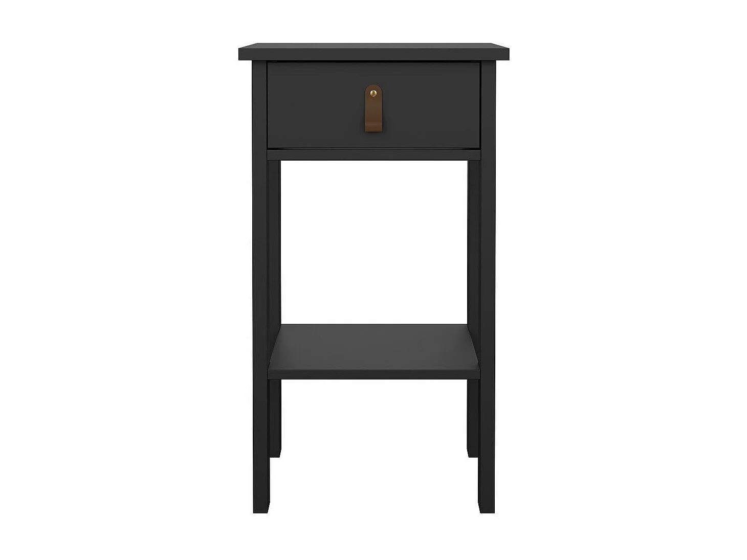 Table de chevet 1 tiroir, 1 tablette noir mat H70,1 cm - BARCELONE