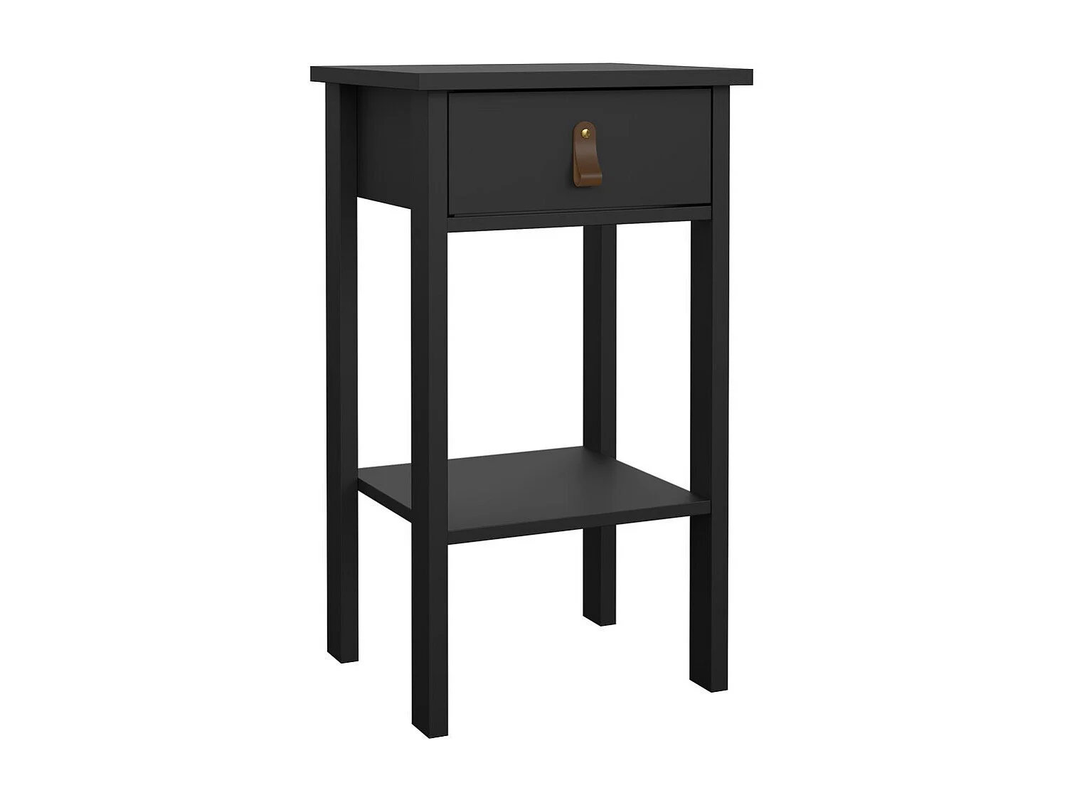 Table de chevet 1 tiroir, 1 tablette noir mat H70,1 cm - BARCELONE