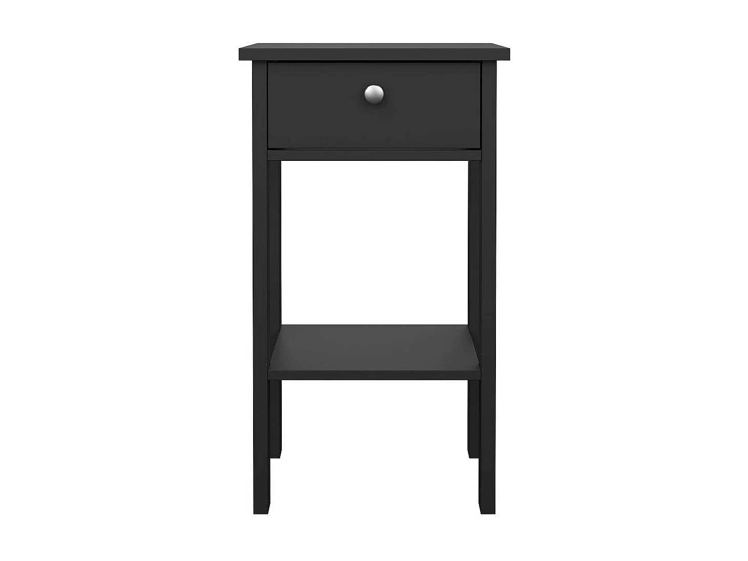 Table de chevet 1 tiroir, 1 tablette noir mat H70,1 cm - BARCELONE