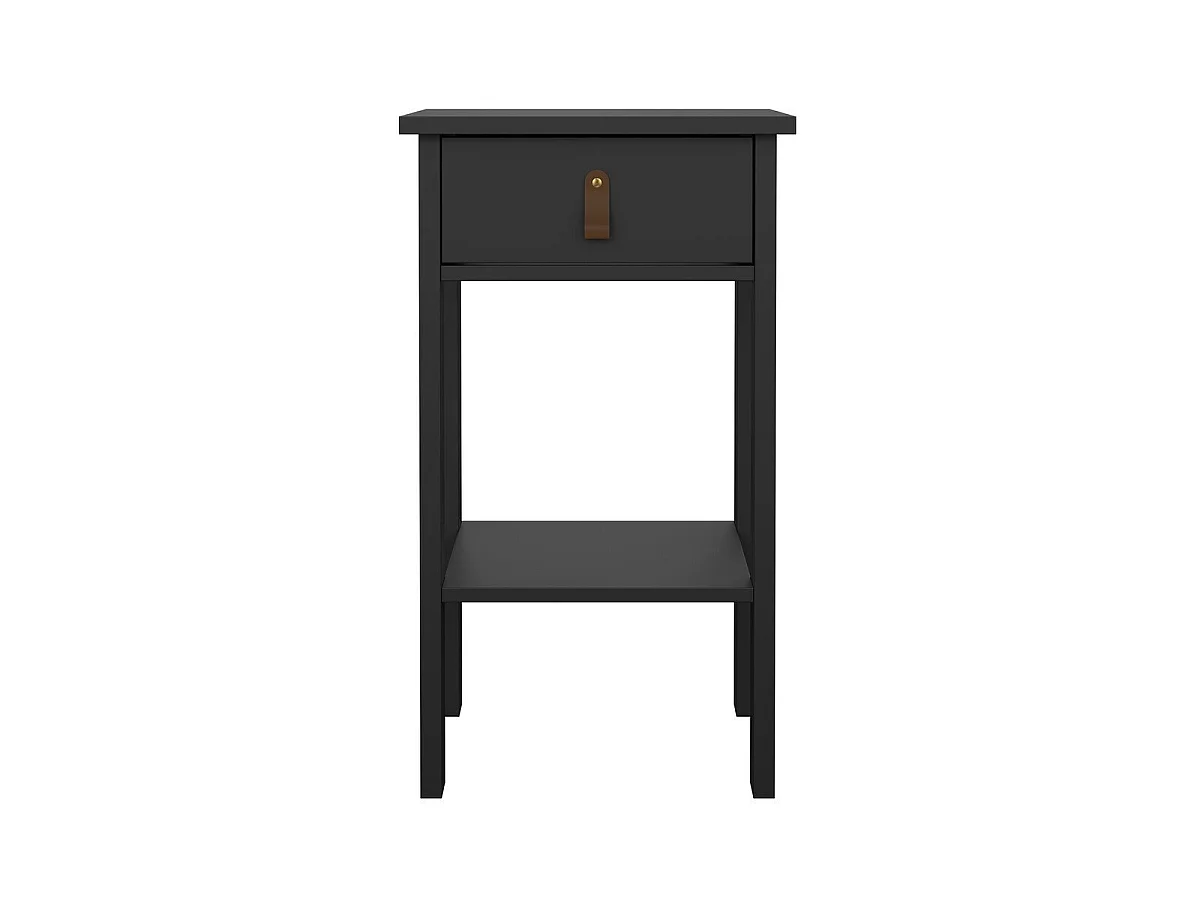 Table de chevet 1 tiroir, 1 tablette noir mat H70,1 cm - BARCELONE