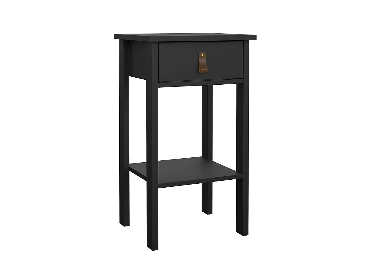 Table de chevet 1 tiroir, 1 tablette noir mat H70,1 cm - BARCELONE