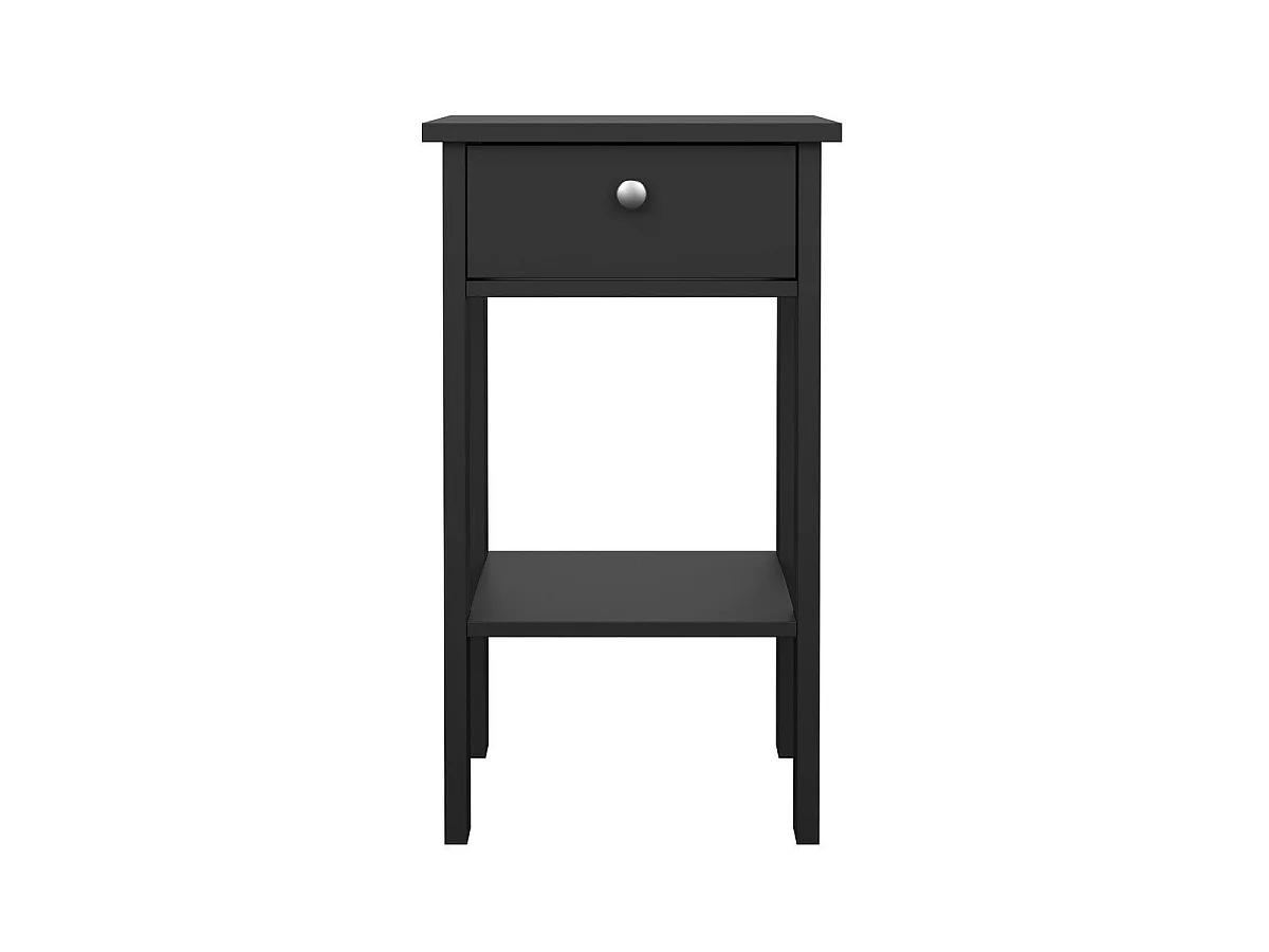 Table de chevet 1 tiroir, 1 tablette noir mat H70,1 cm - BARCELONE