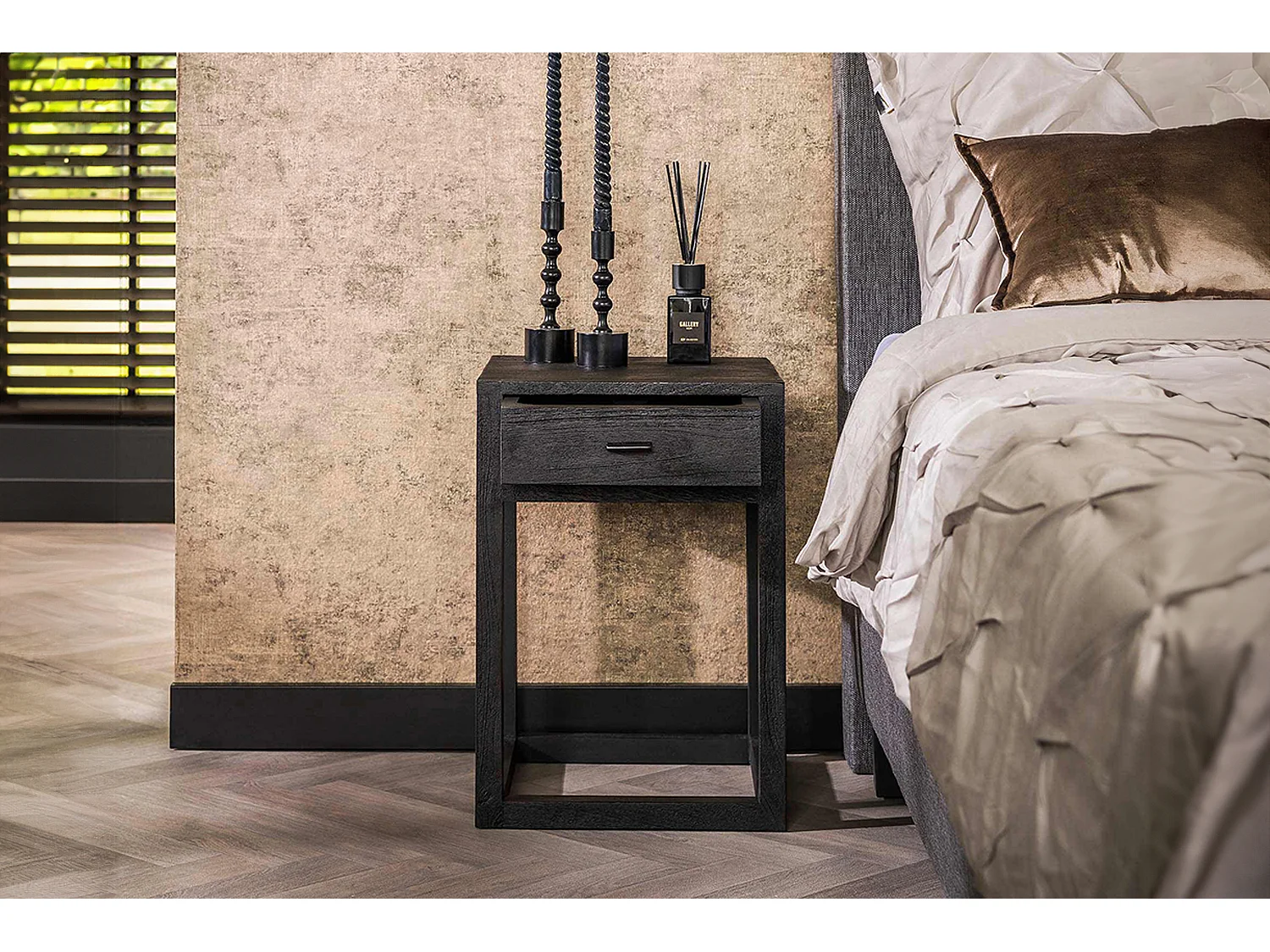 Table de nuit - Bois Bois - 35 x 35 cm - GUNAR