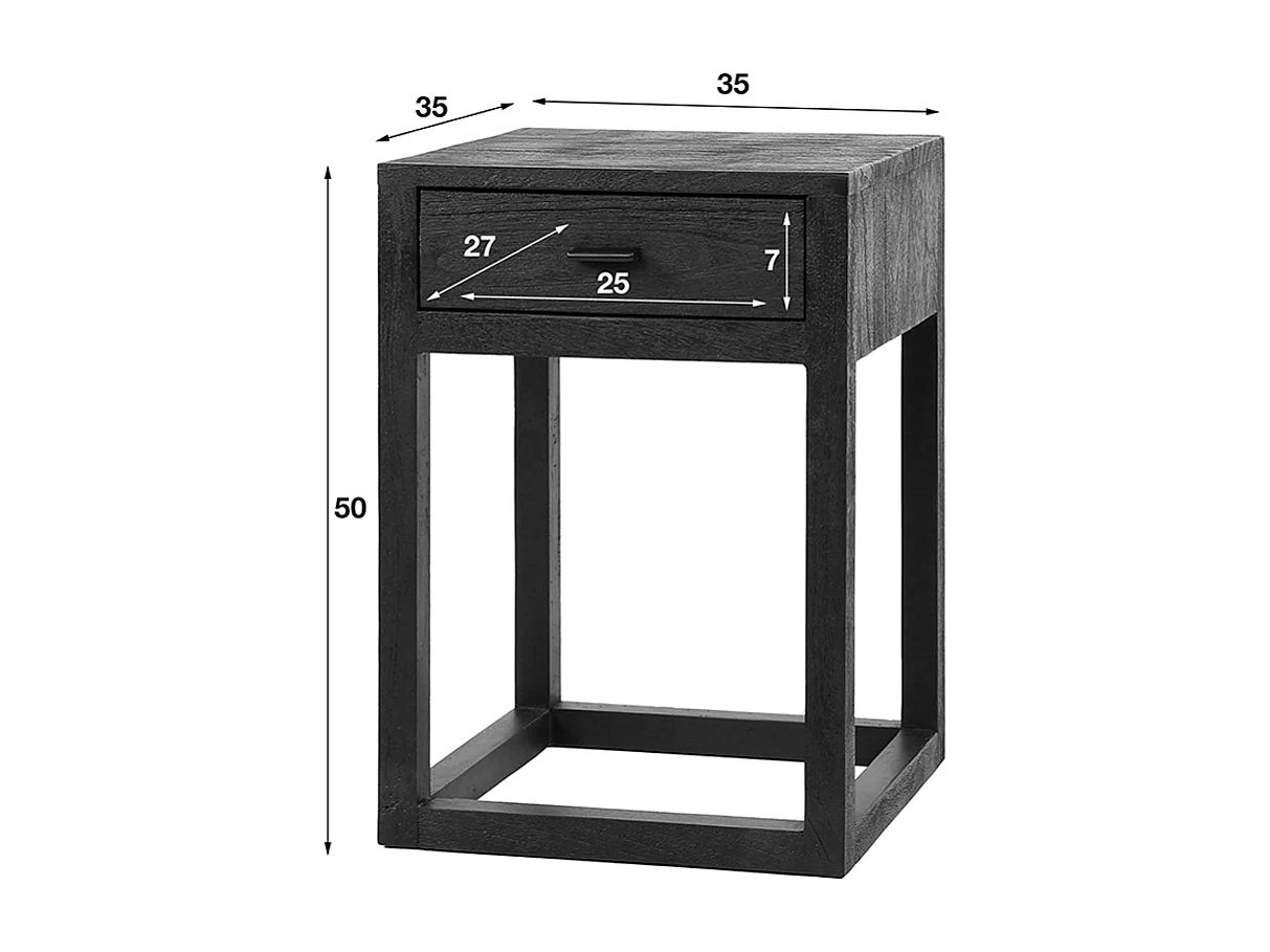 Comodino - Legno Legno - 35 x 35 cm - GUNAR