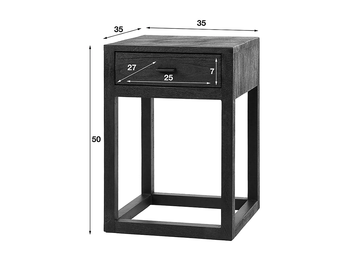 Mesilla de noche - Madera Madera - 35 x 35 cm - GUNAR