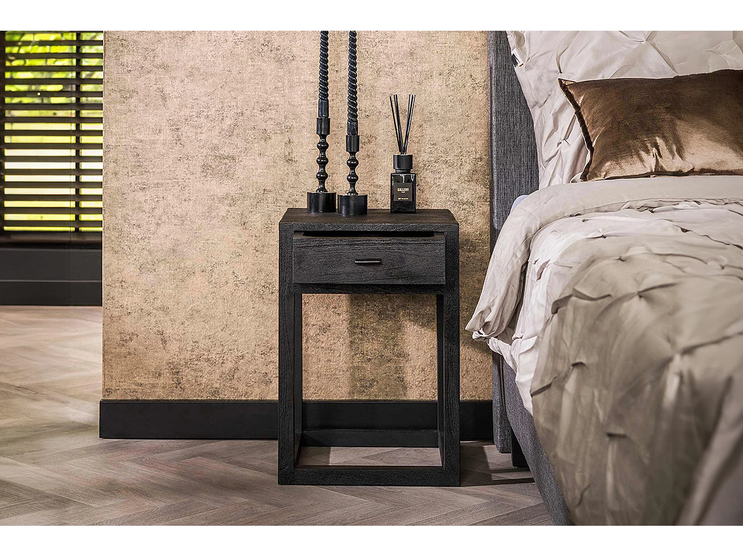 Mesilla de noche - Madera Madera - 35 x 35 cm - GUNAR