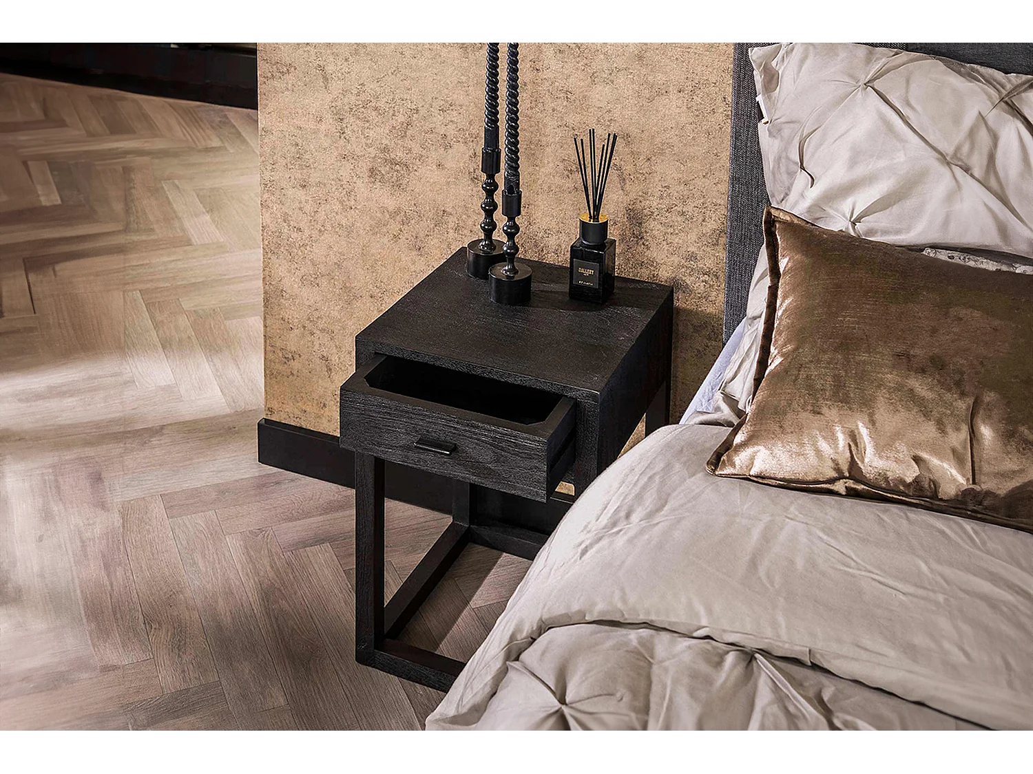 Mesilla de noche - Madera Madera - 35 x 35 cm - GUNAR