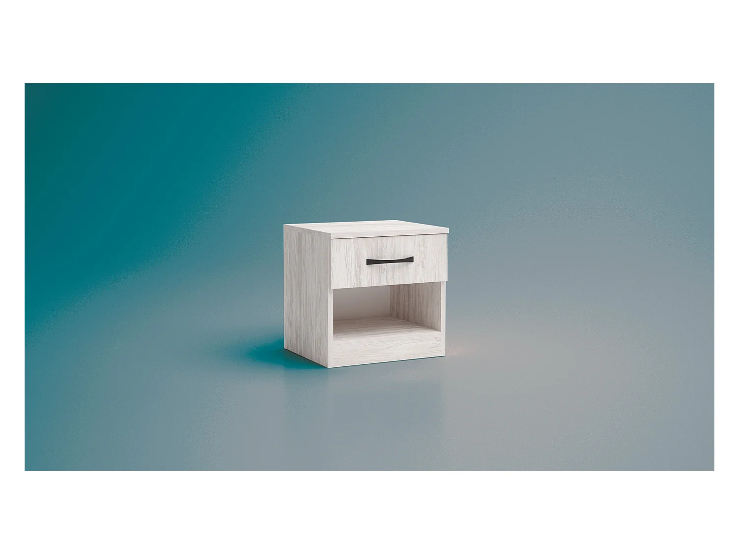 Comodino moderno con cassetto e vano a giorno 40x40 cm bianco legno CGA1