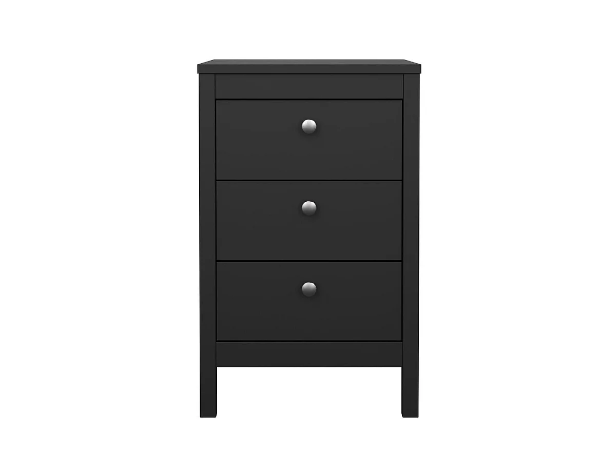 Mesa de cabeceira 3 gavetas preto mate H70,1 cm - BARCELONA