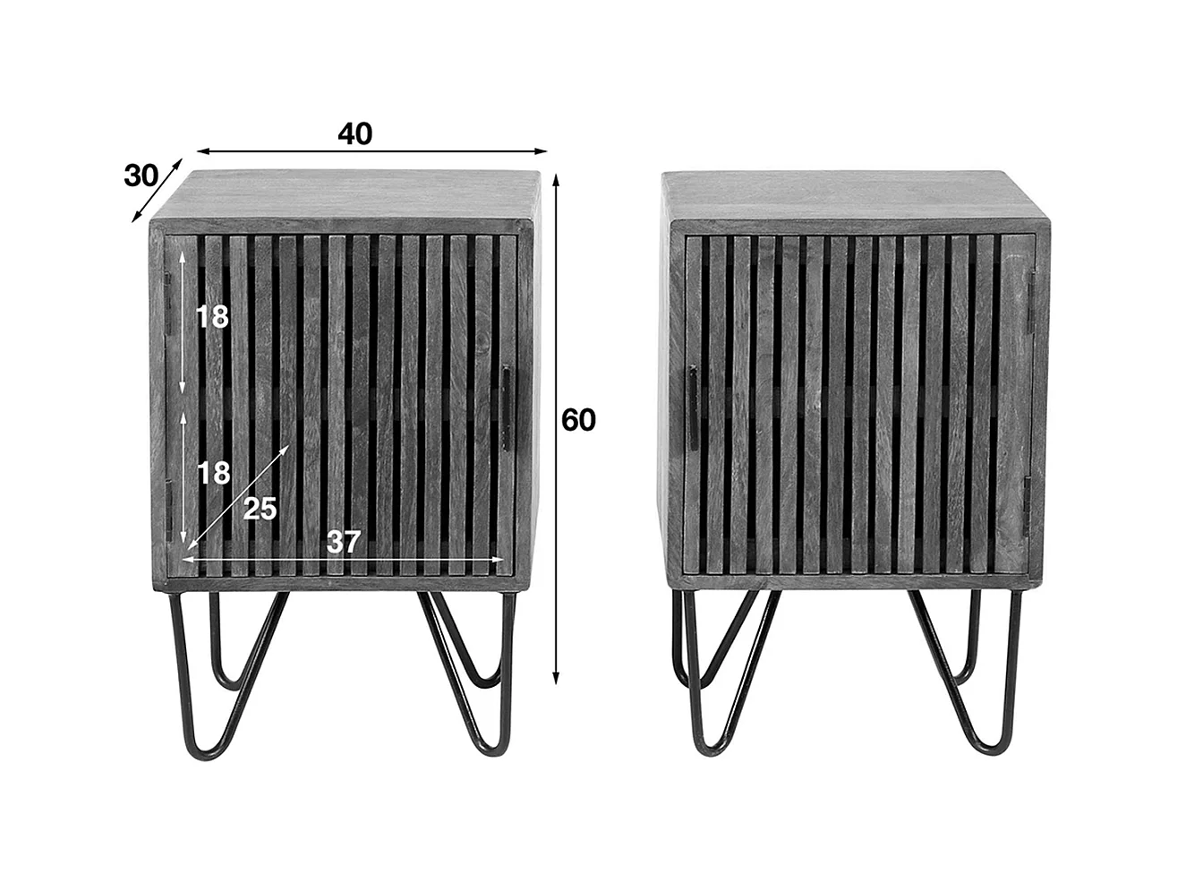 Set Table de nuit - Bois Bois - 30 x 40 cm - SWEAK
