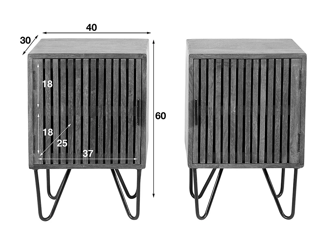 Set Nachttisch - Holz Holz - 30 x 40 cm - SWEAK