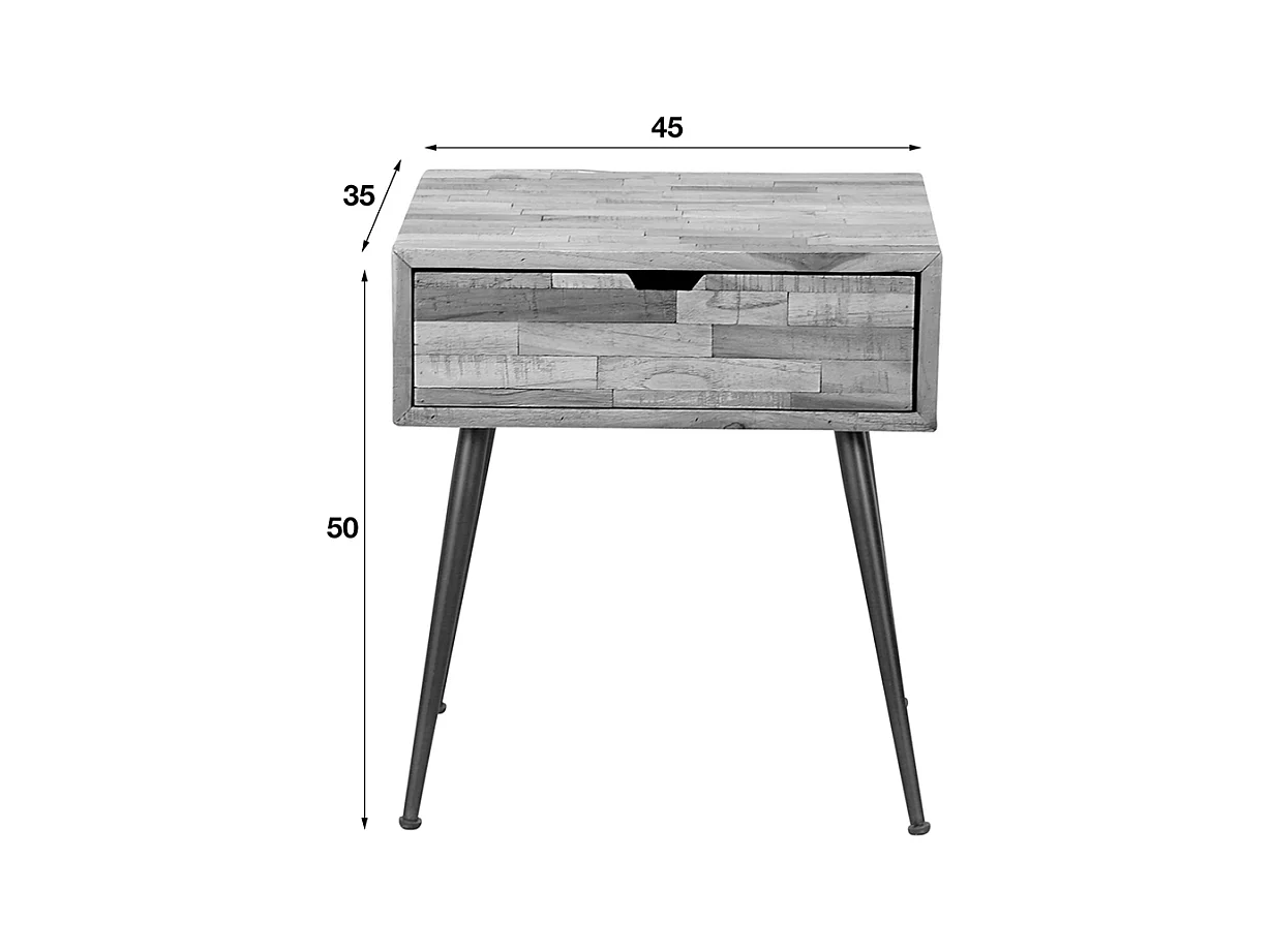 Table de nuit - Bois Bois - 35 x 45 cm - TICAR