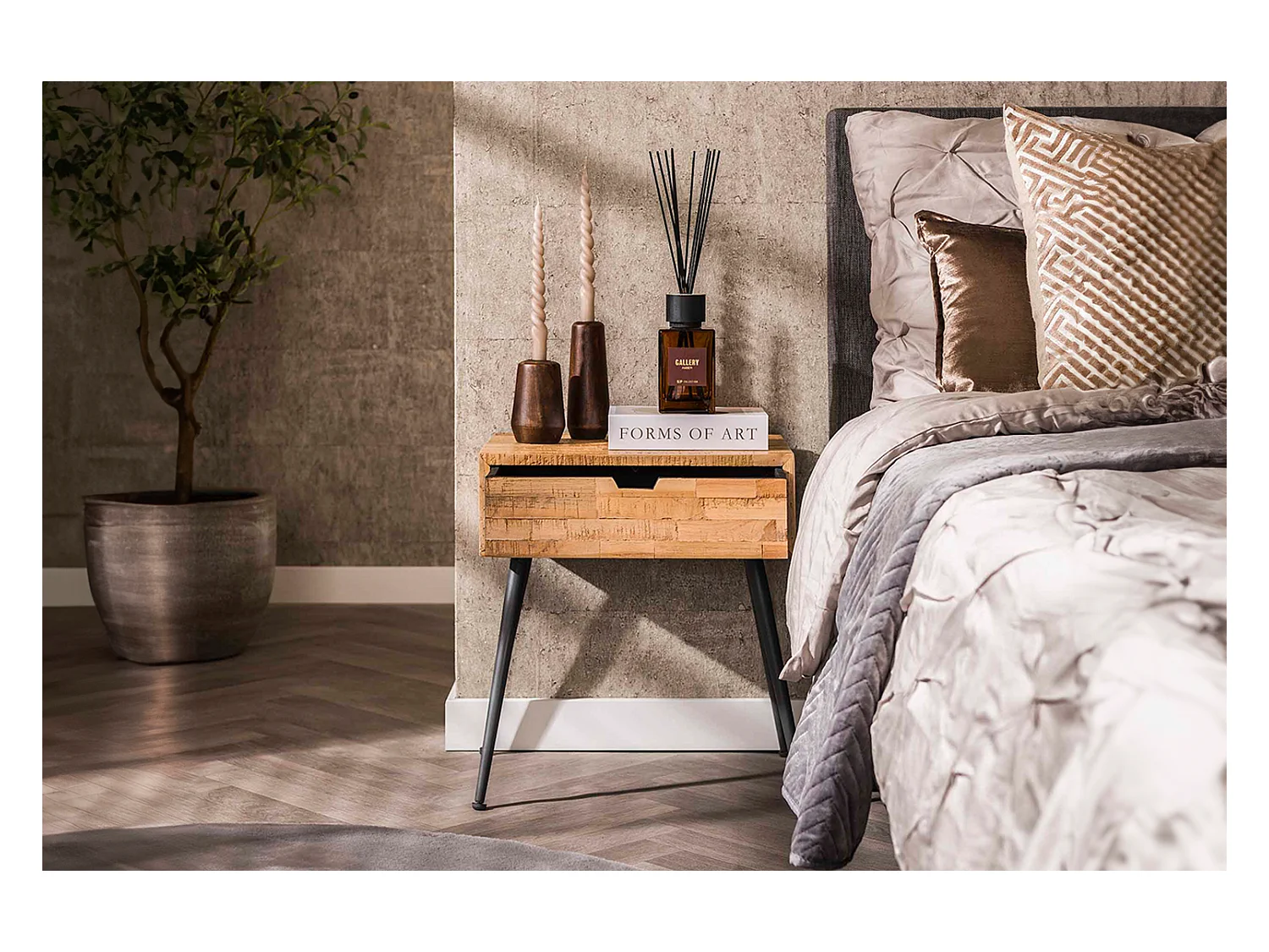 Table de nuit - Bois Bois - 35 x 45 cm - TICAR