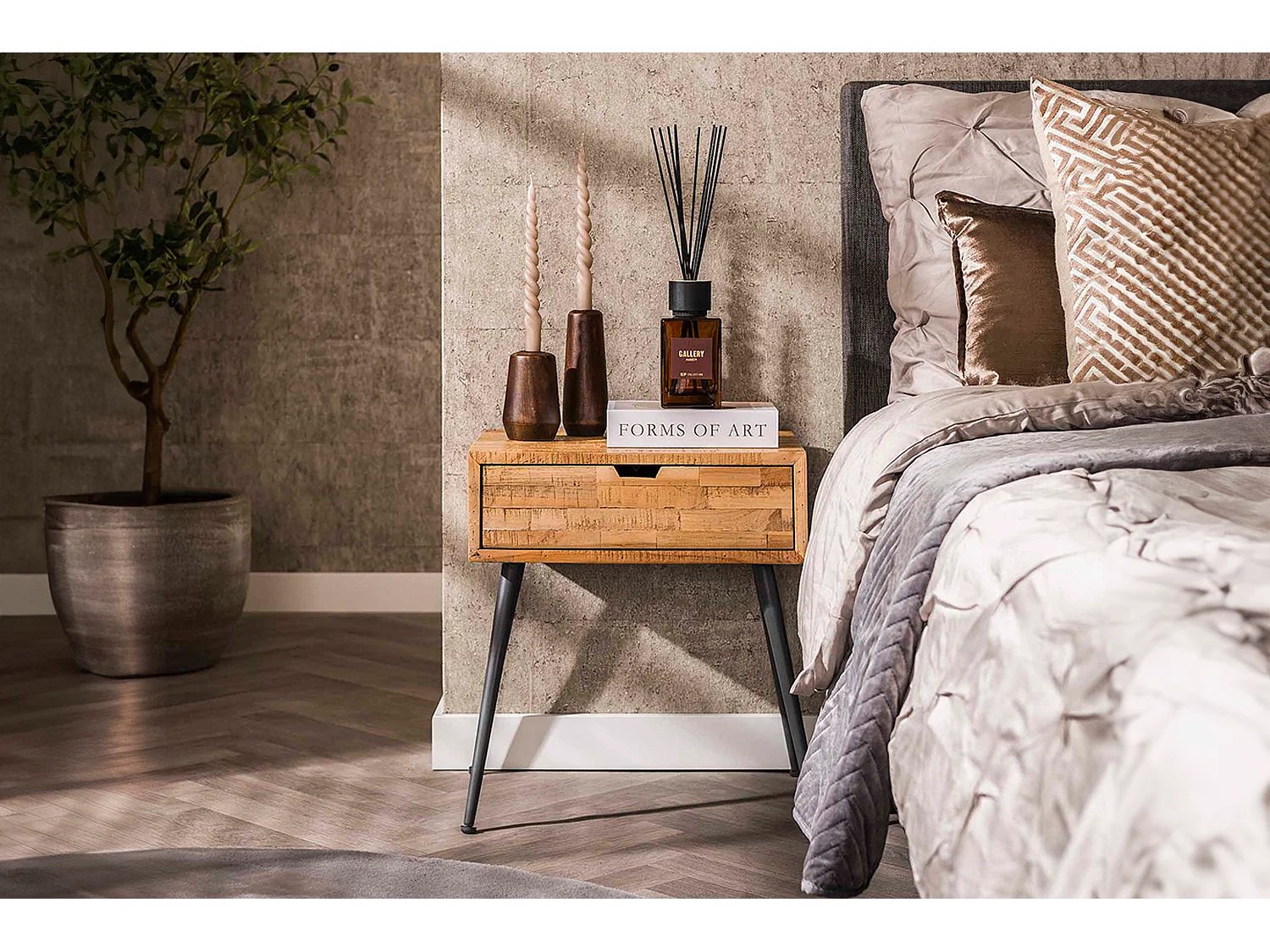 Table de nuit - Bois Bois - 35 x 45 cm - TICAR