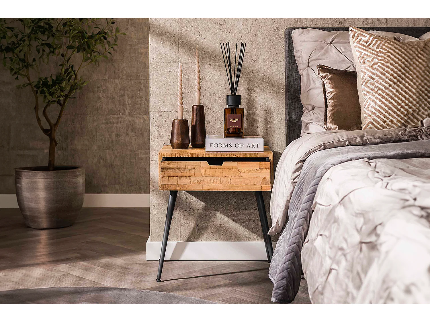 Table de nuit - Bois Bois - 35 x 45 cm - TICAR