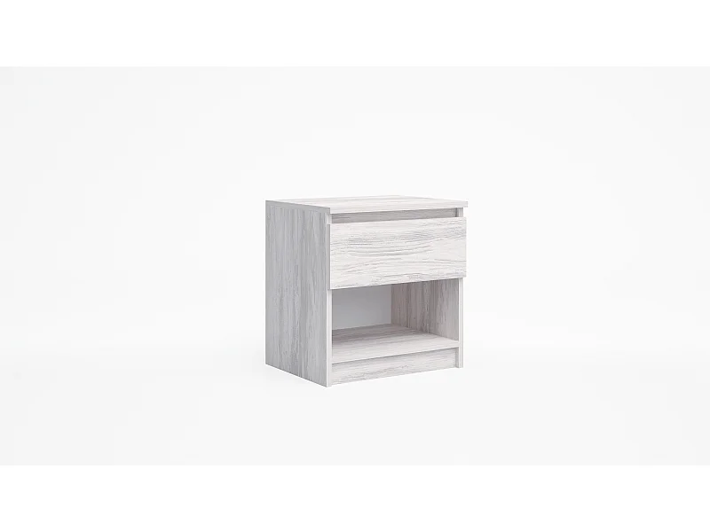 Comodino moderno con cassetto 45x47 cm in bianco legno CGA7