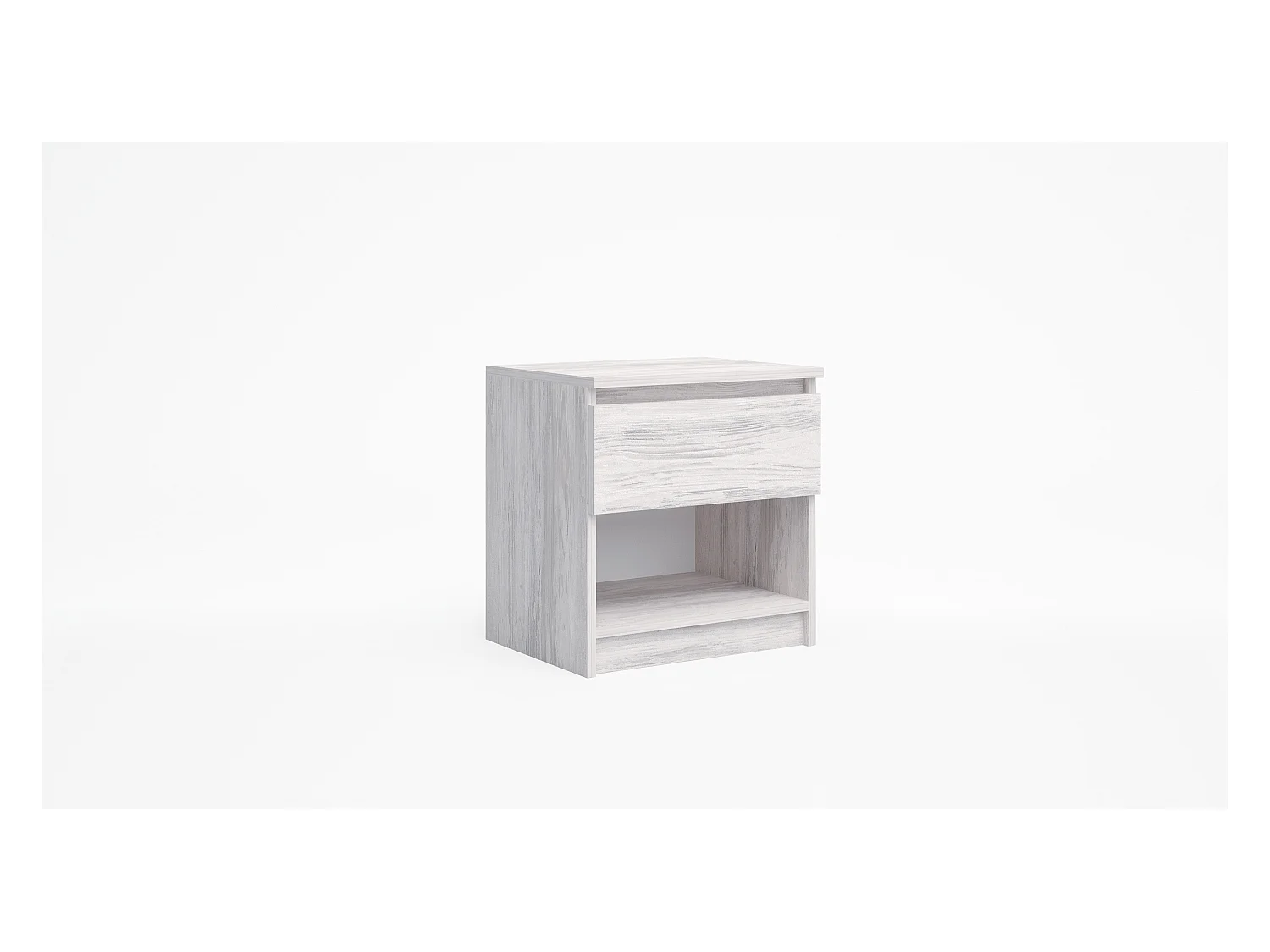 Comodino moderno con cassetto 45x47 cm in bianco legno CGA7