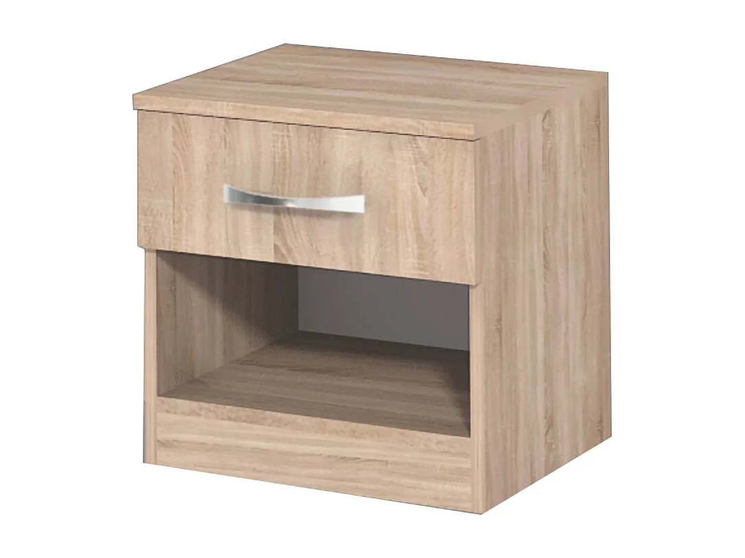 Comodino moderno con cassetto e vano a giorno 40x40 cm rovere sonoma CGA1