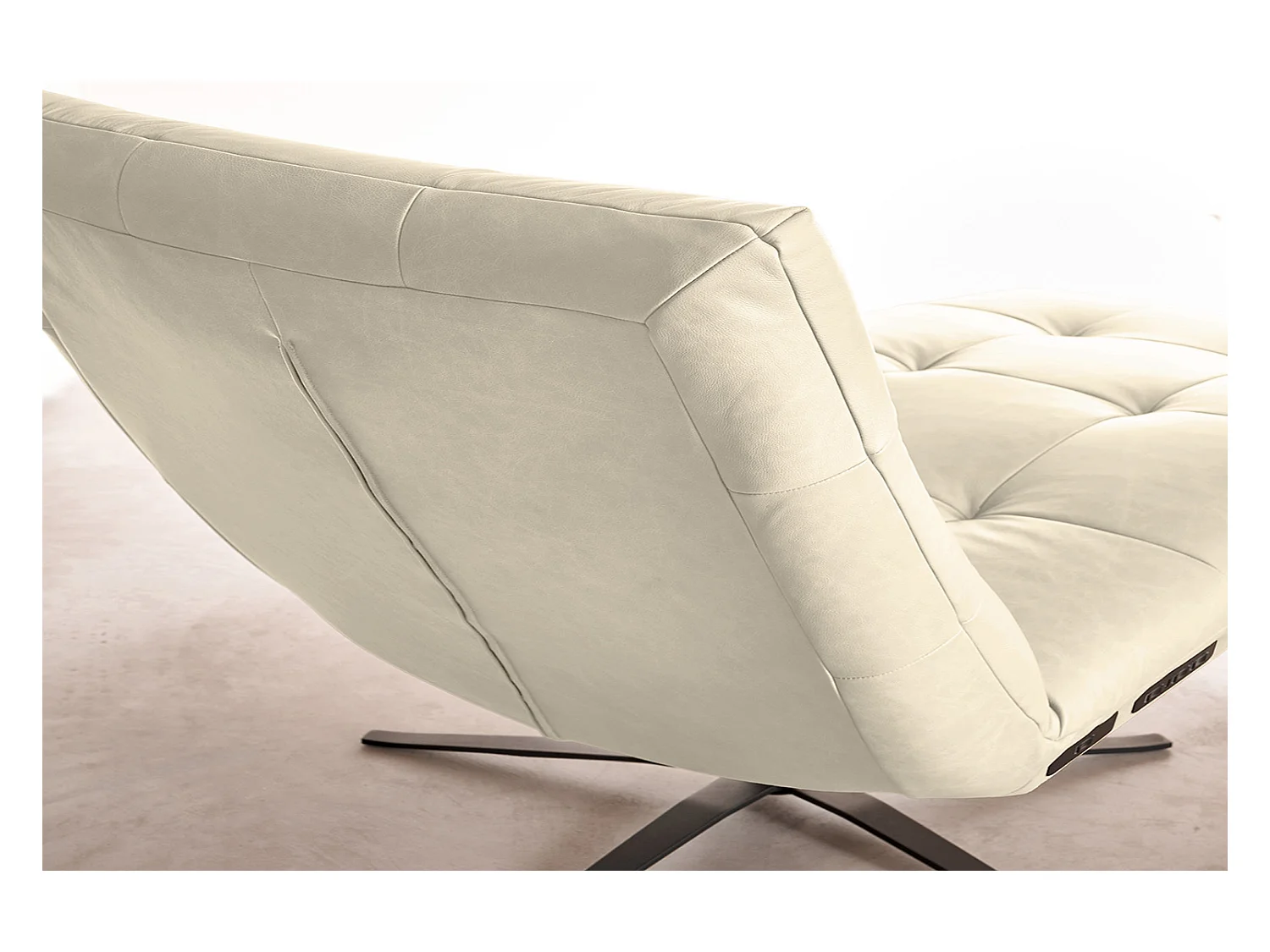 Chaise longue - blanc cuir - LETICIA