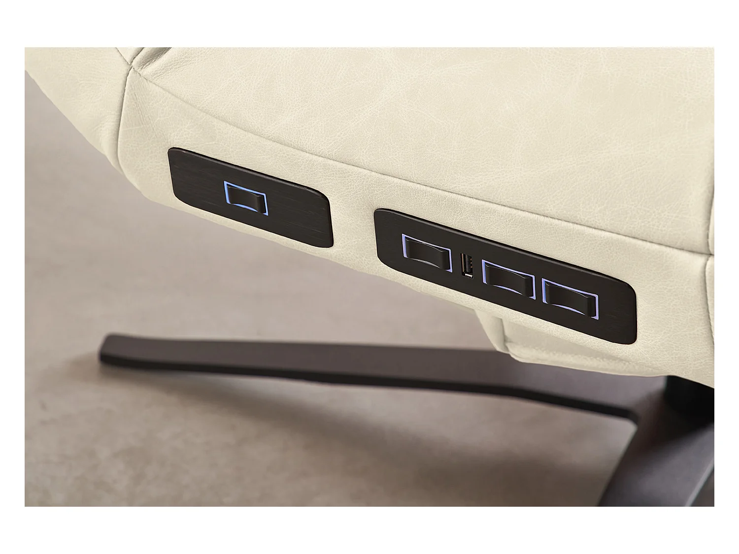 Chaise longue - blanc cuir - LETICIA