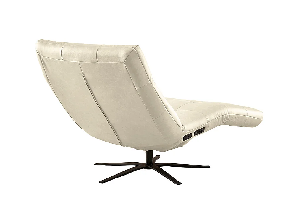 Chaise longue - blanc cuir - LETICIA