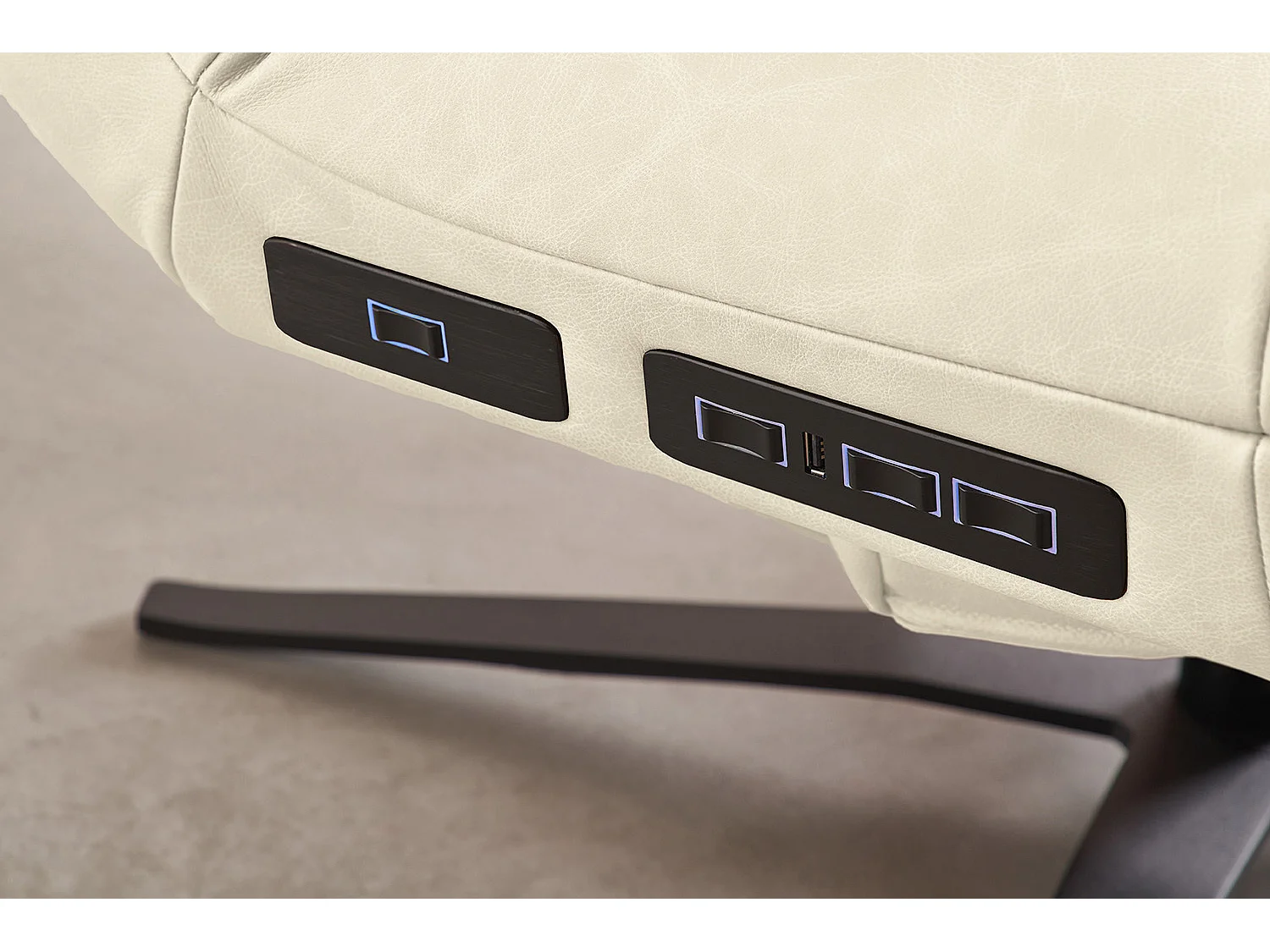 Chaise longue - blanc cuir - LETICIA