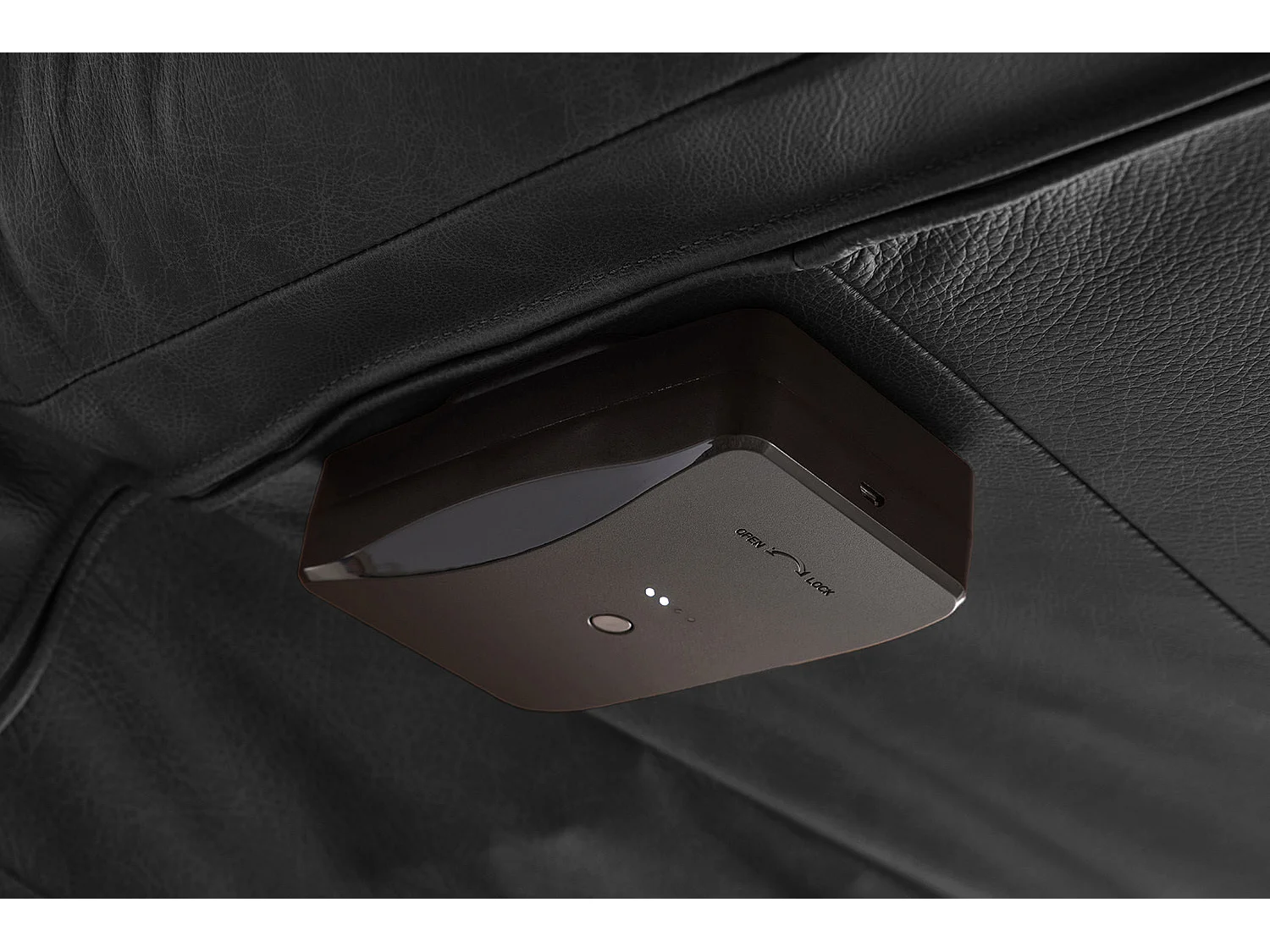 Chaise longue - Noir cuir - LETICIA