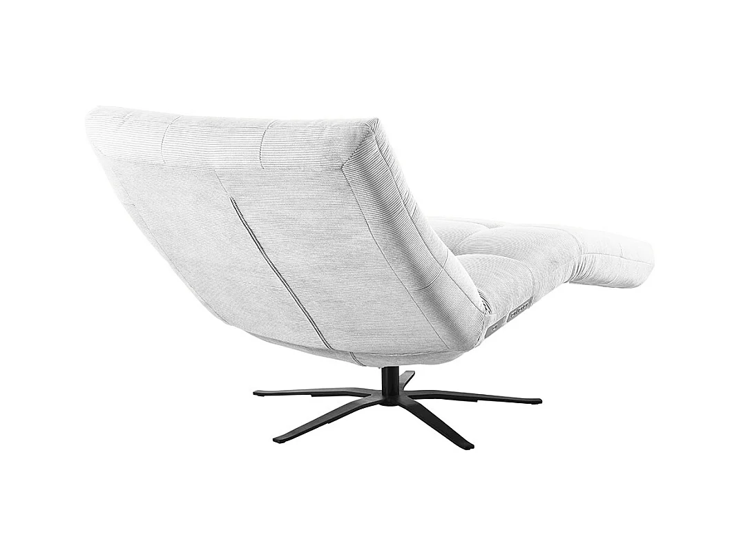 Chaise longue - blanc Velours côtelé - LETICIA