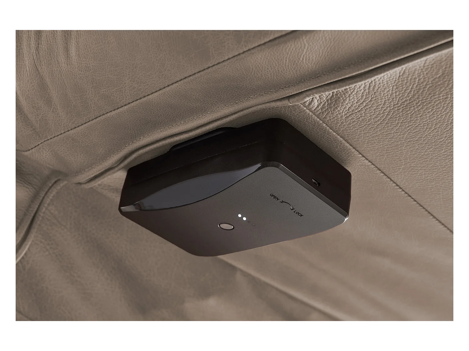 Chaise longue - Gris cuir - LETICIA