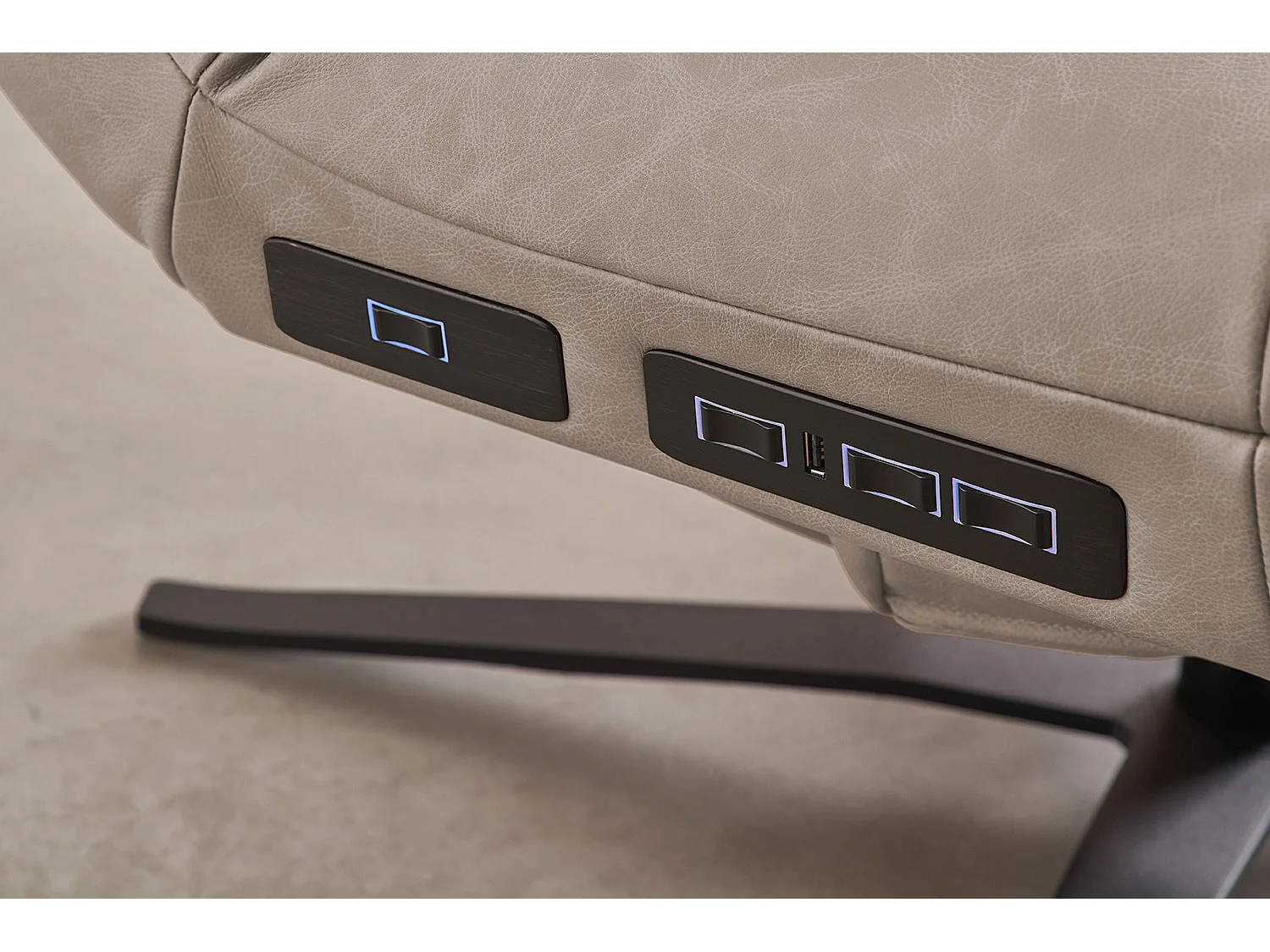 Relaxliege - Grau Leder - LETICIA