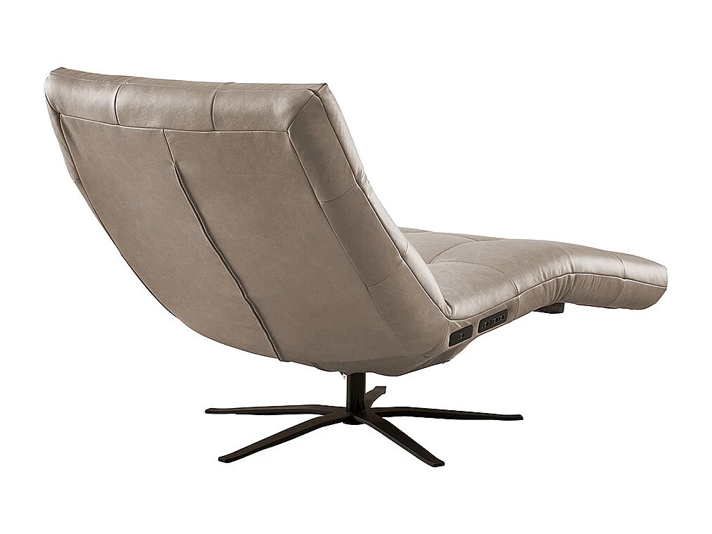 Chaise longue - Grigio pelle - LETICIA