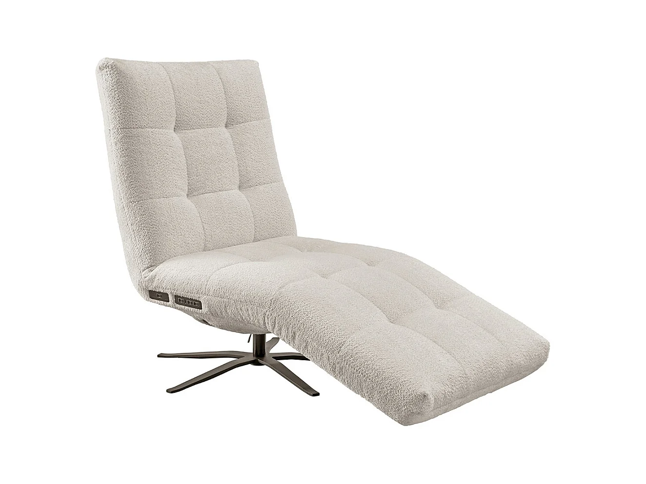 Chaise longue - blanc tissage plat - LETICIA