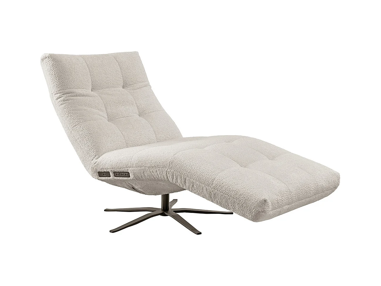 Chaise longue - blanc tissage plat - LETICIA