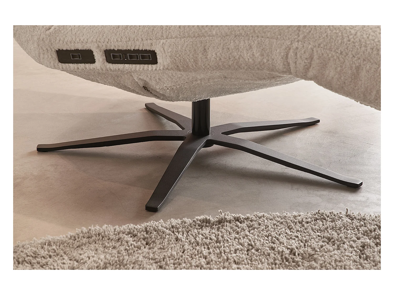 Chaise longue - blanc tissage plat - LETICIA