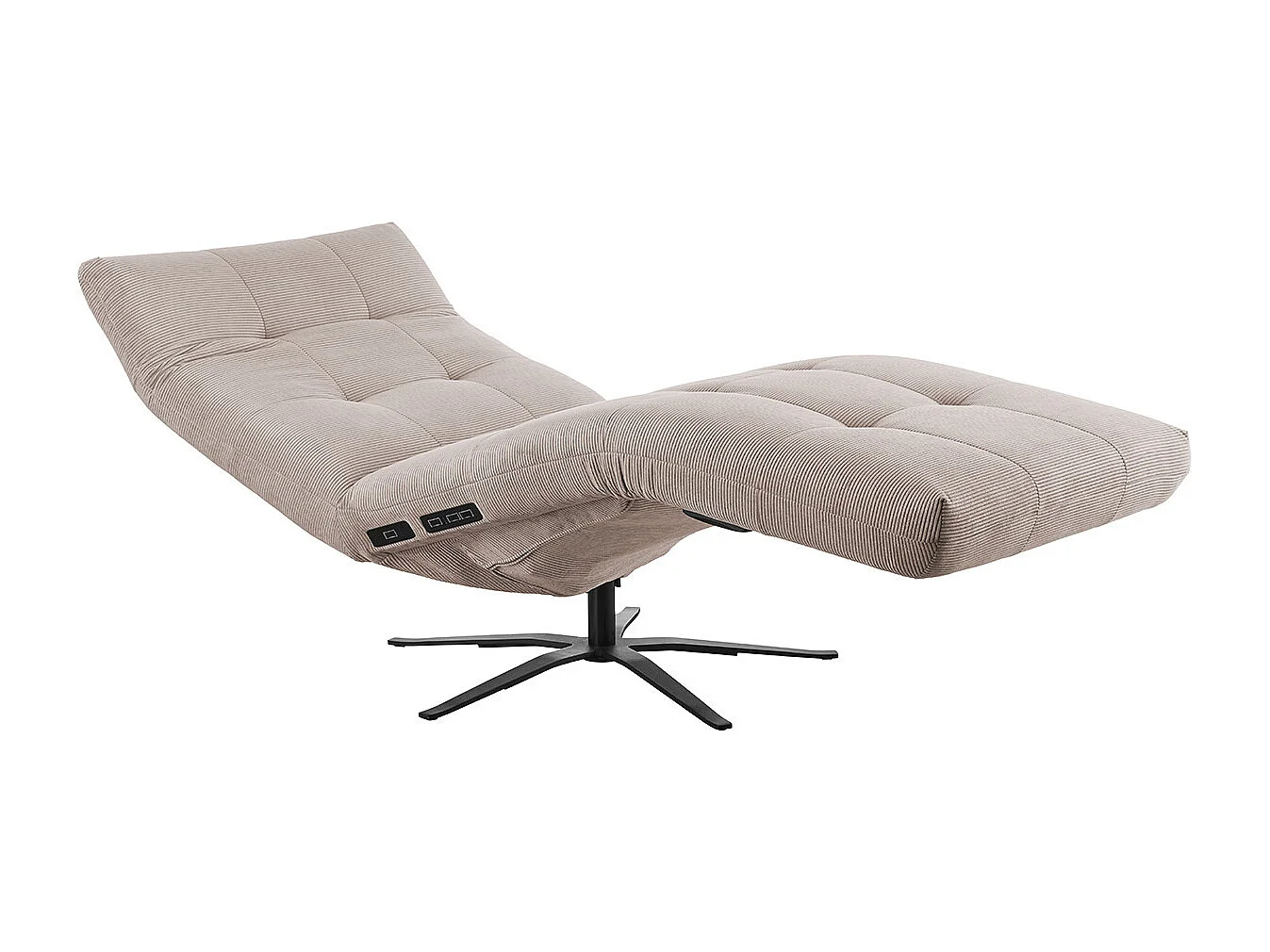 Chaise longue - beige Velluto a coste - LETICIA