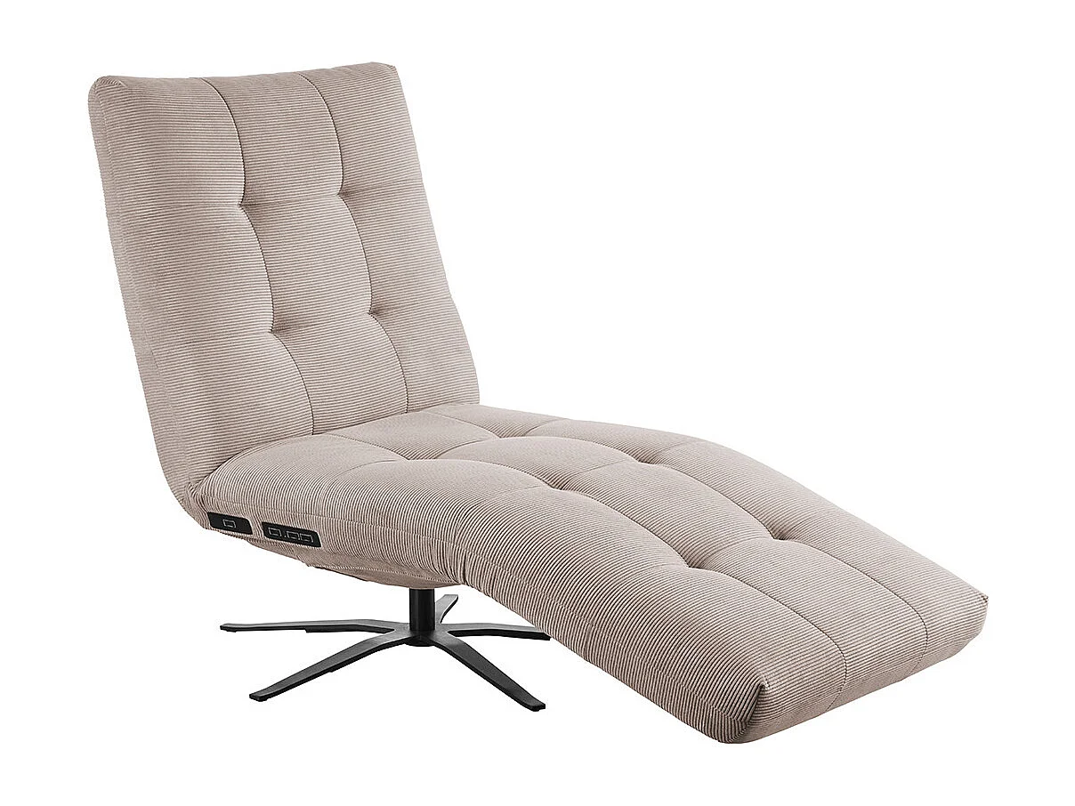 Chaise longue - beige Velluto a coste - LETICIA
