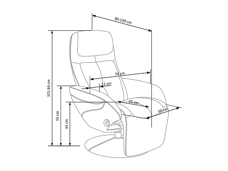 Poltrona relax Optima/similpelle/Beige