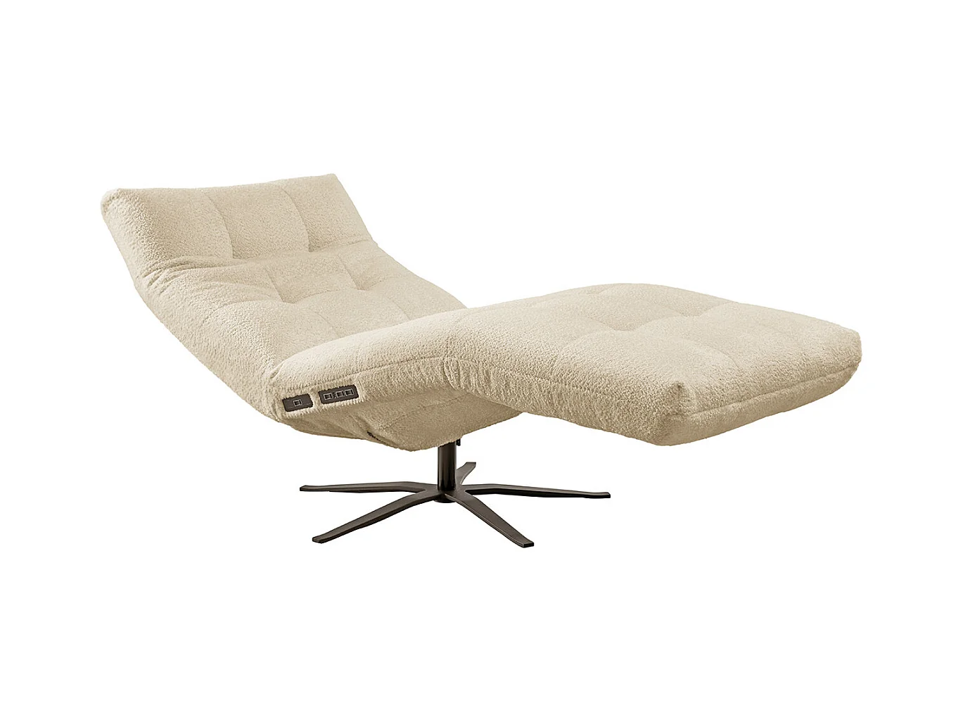 Chaise longue - beige tissage plat - LETICIA