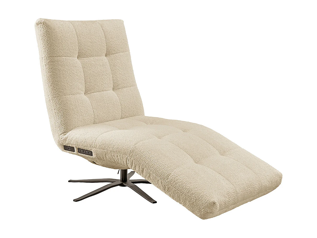 Chaise longue - beige tissage plat - LETICIA