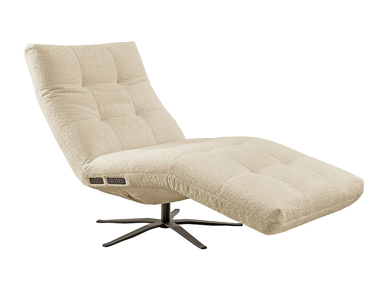 Chaise longue - beige tissage plat - LETICIA