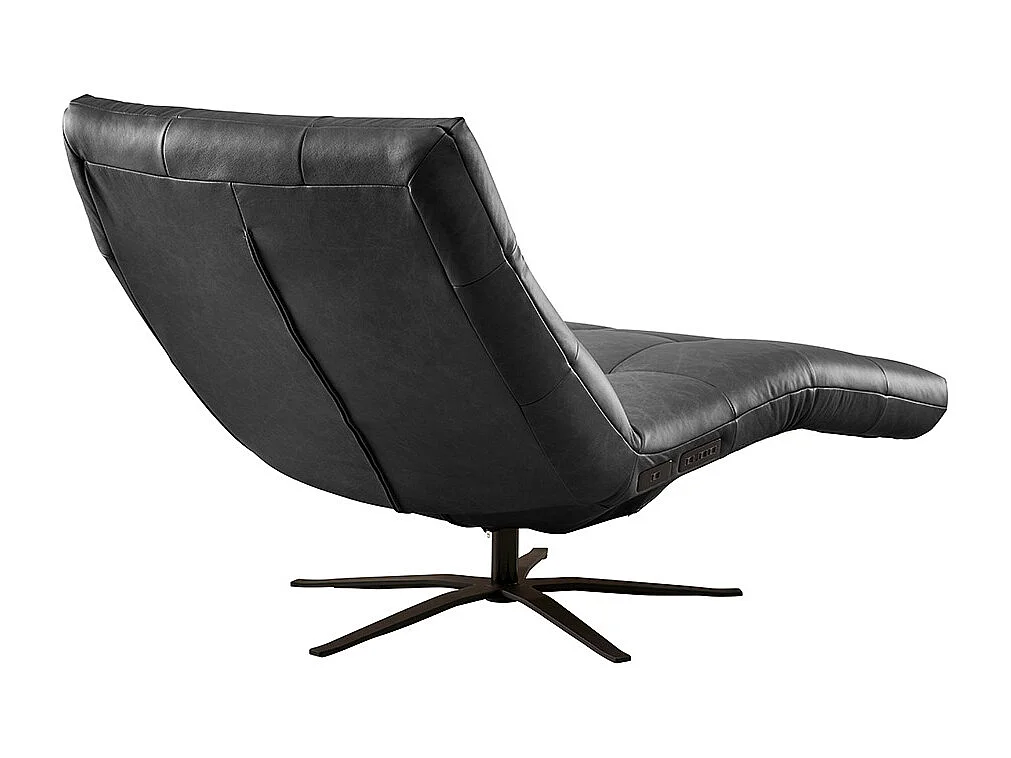 Chaise longue - Negro piel - LETICIA