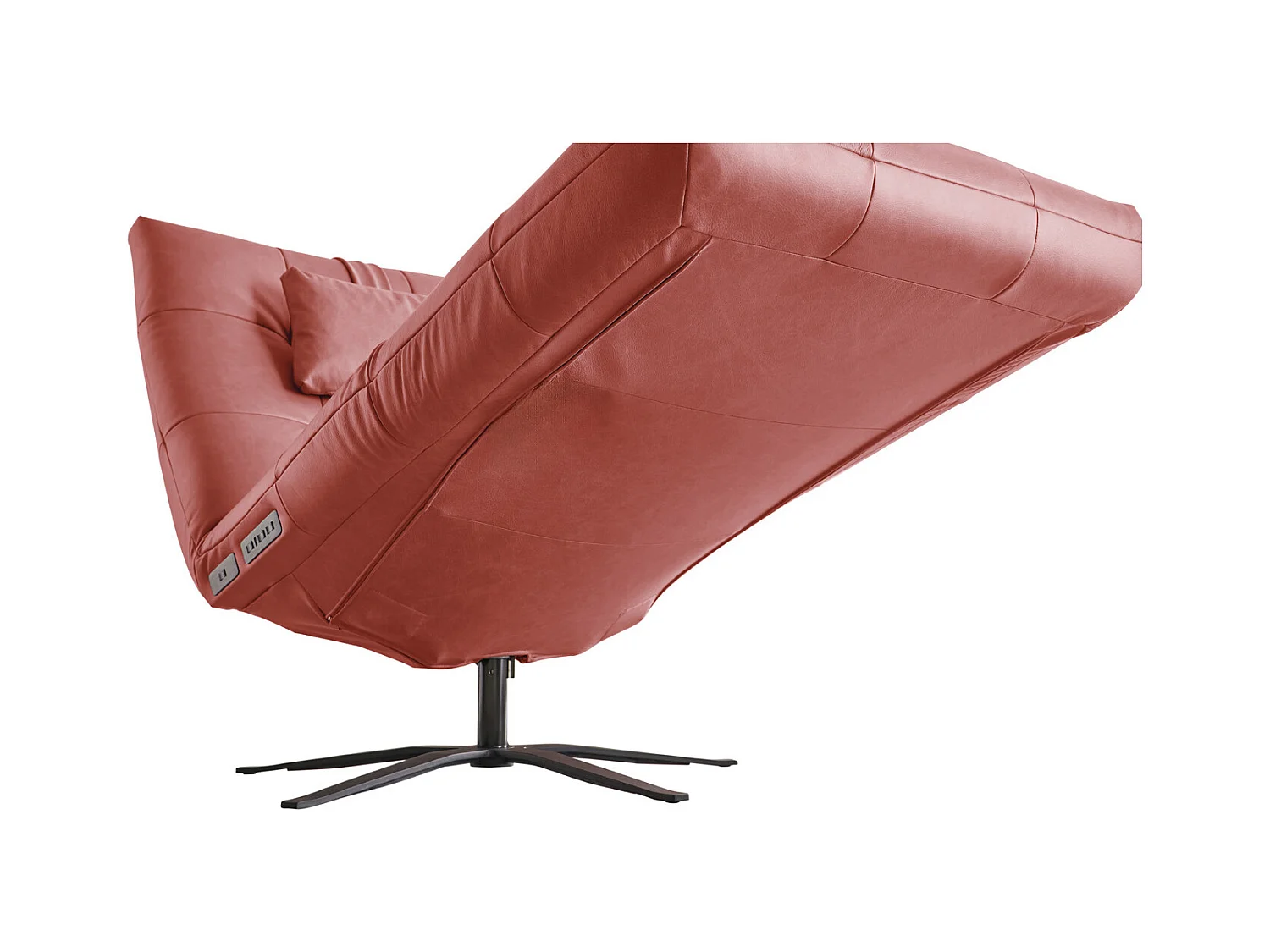 Chaise longue - Rouge cuir - LETICIA