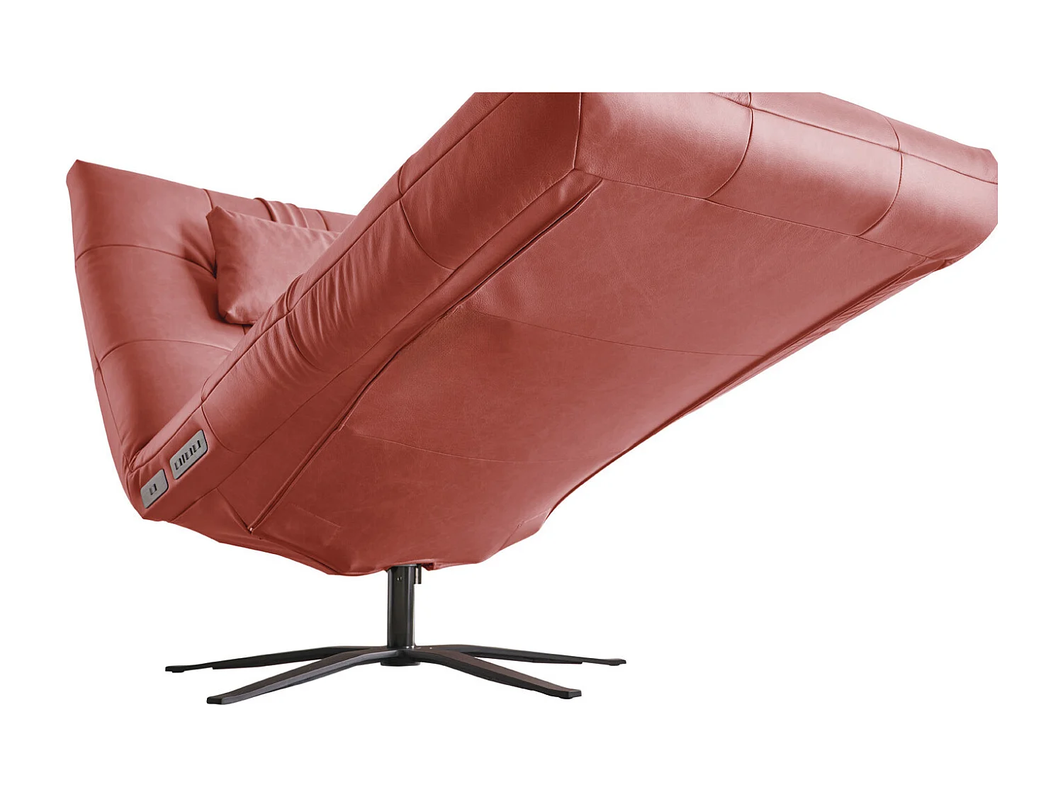 Chaise longue - Rouge cuir - LETICIA