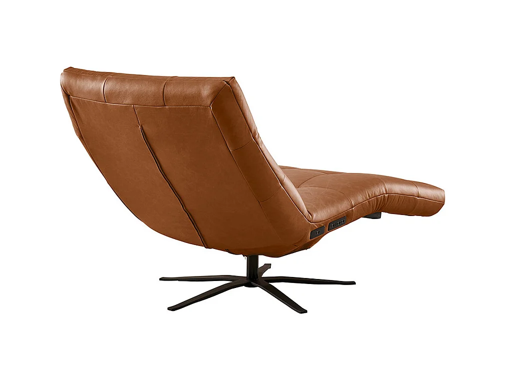 Chaise longue - marron cuir - LETICIA