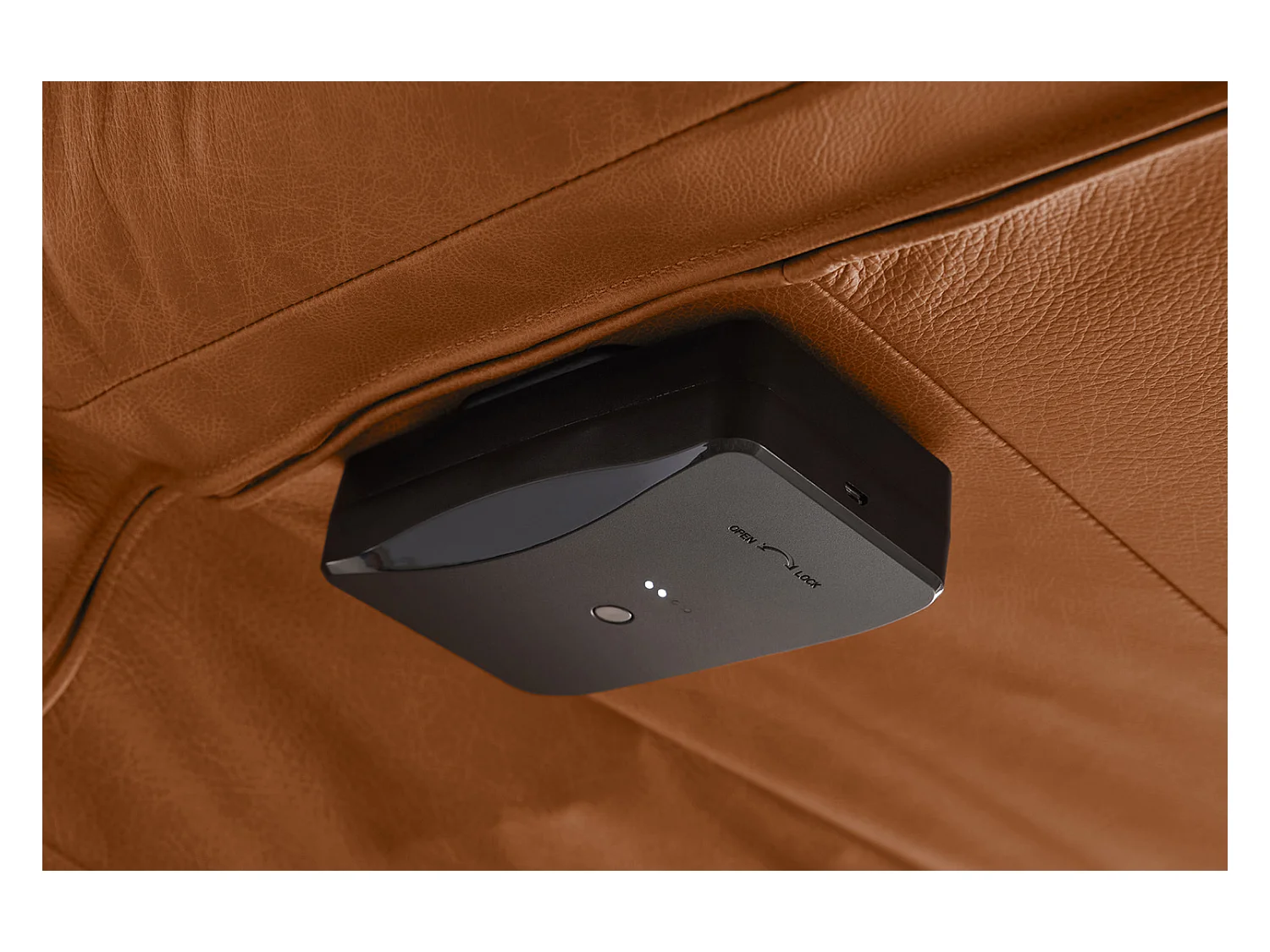 Chaise longue - marron cuir - LETICIA