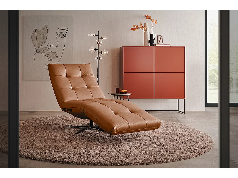 Relaxligstoel - Bruin Leer - LETICIA